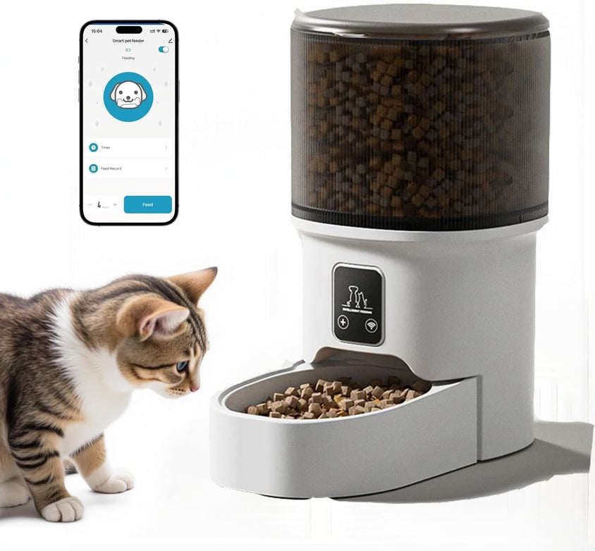 Smart Pet Feeder, 4L Capacity, App-Controlled with Bluetooth - CatebyPets
