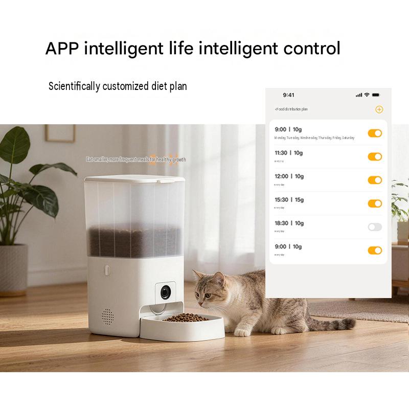 Smart Pet Feeder With Camera: 6L Wifi Video Viewing, Dual Power - CatebyPets