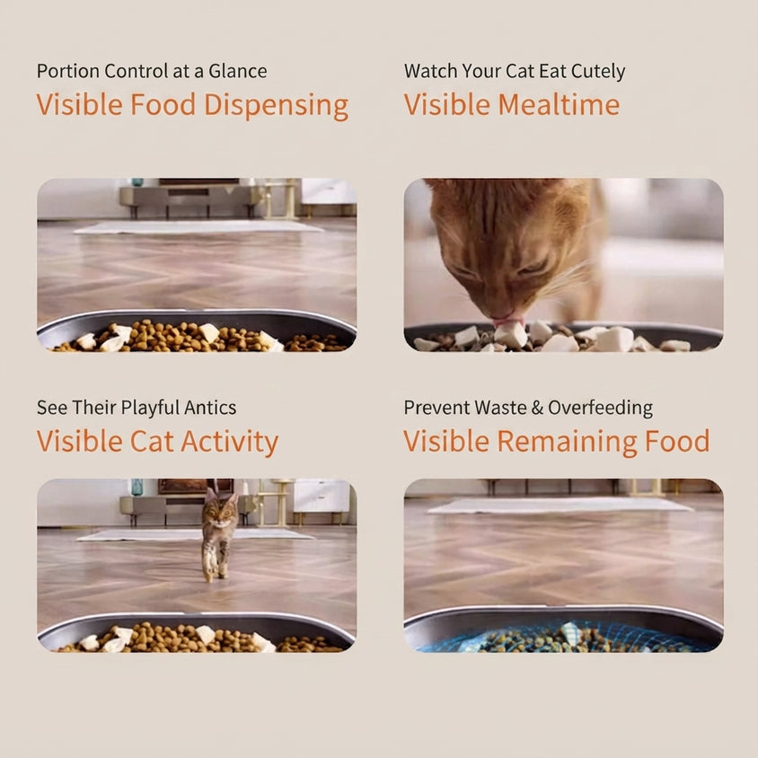 Smart Pet Feeder With Camera: 6L Wifi Video Viewing, Dual Power - CatebyPets