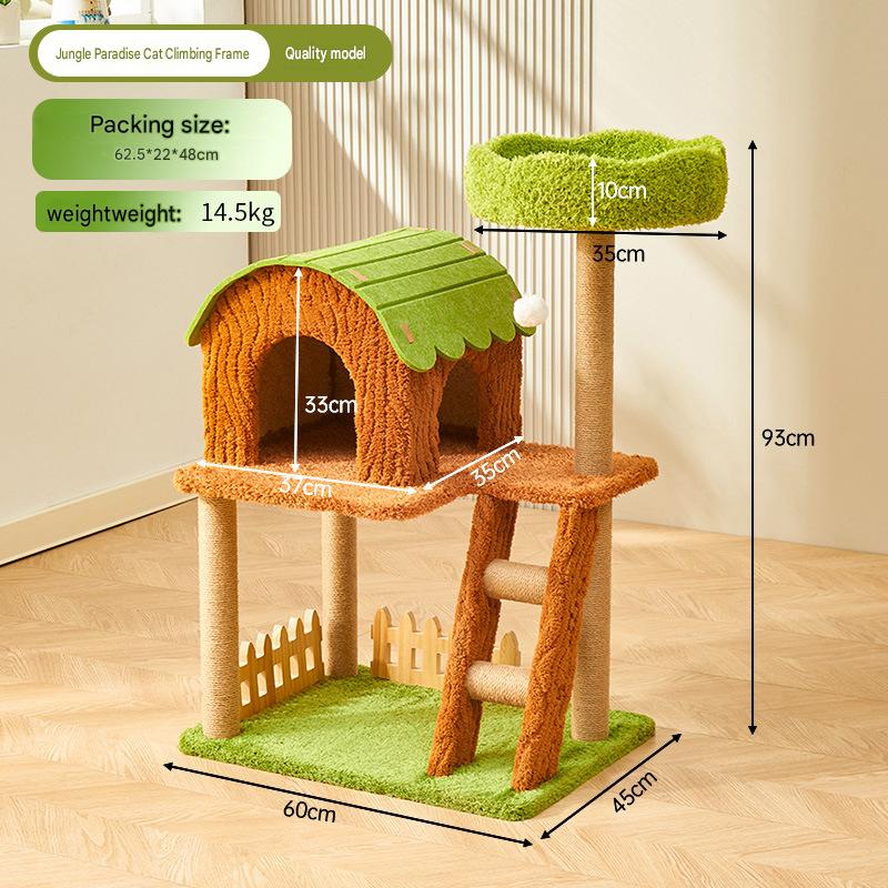 Solid Wood Cat Trees: Multiple Cat Tree Tower, Handmade Wood - CatebyPets