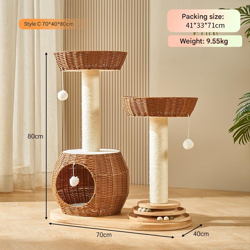 Solid Wood Cat Trees: Multiple Cat Tree Tower, Handmade Wood - CatebyPets