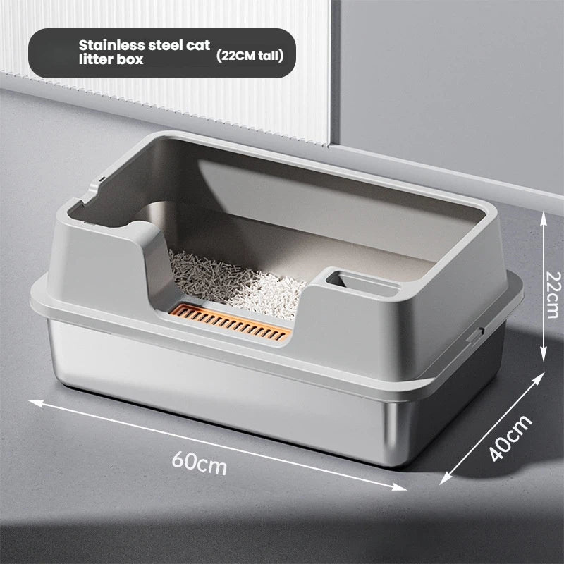 Extra Large Stainless Steel Pet Litter Box - Top Pet Store Choice - CatebyPets