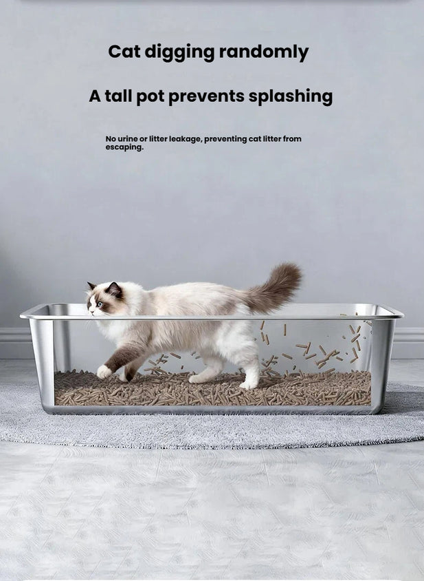 Extra Large Stainless Steel Pet Litter Box - Top Pet Store Choice - CatebyPets