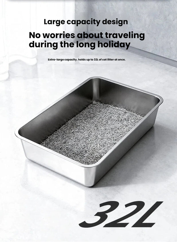 Extra Large Stainless Steel Pet Litter Box - Top Pet Store Choice - CatebyPets