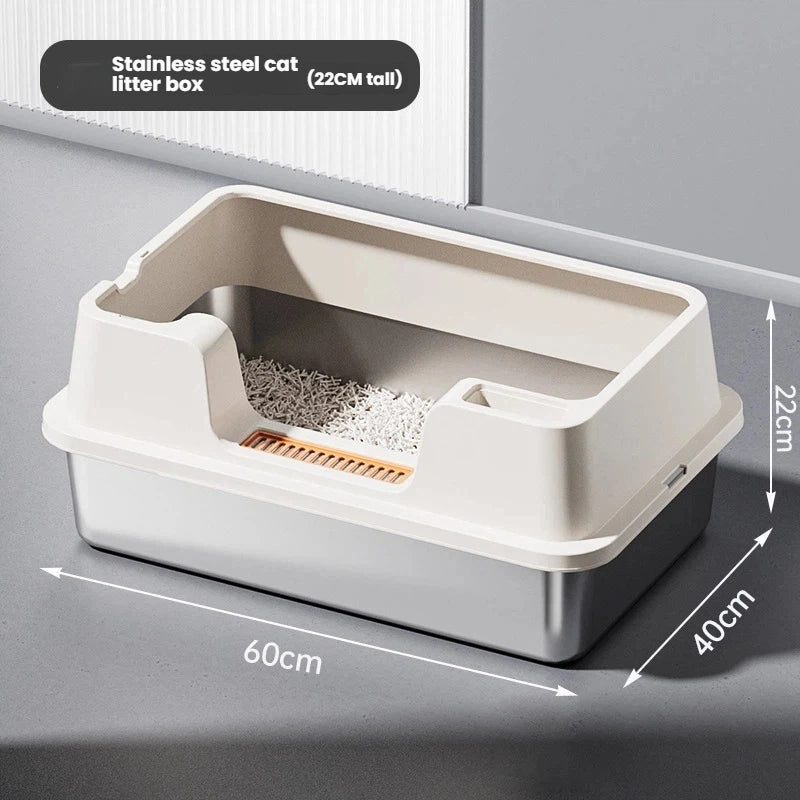 Extra Large Stainless Steel Pet Litter Box - Top Pet Store Choice - CatebyPets