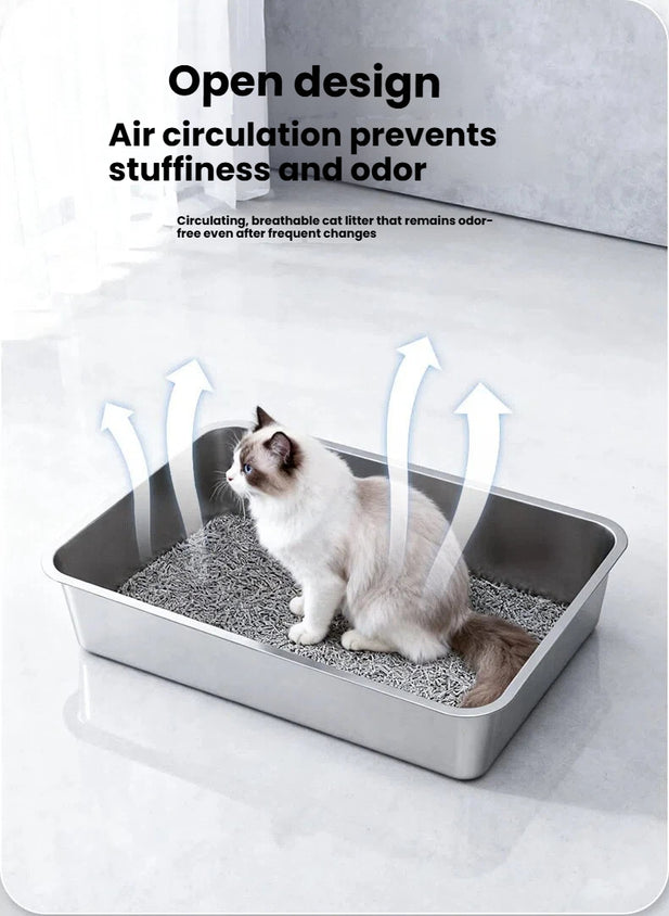 Extra Large Stainless Steel Pet Litter Box - Top Pet Store Choice - CatebyPets