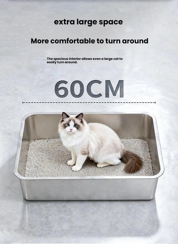 Extra Large Stainless Steel Pet Litter Box - Top Pet Store Choice - CatebyPets