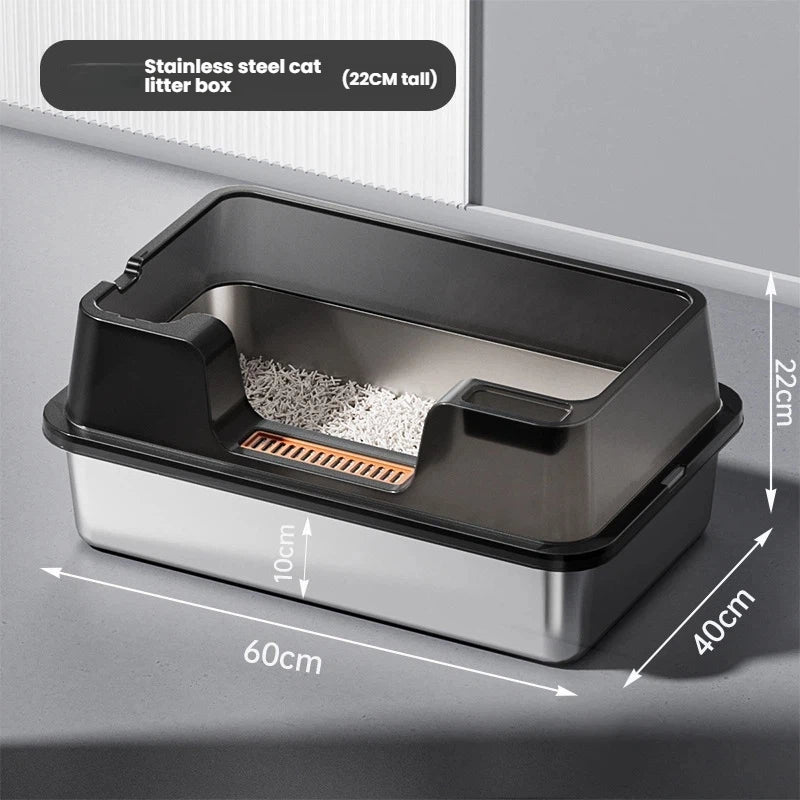 Extra Large Stainless Steel Pet Litter Box - Top Pet Store Choice - CatebyPets