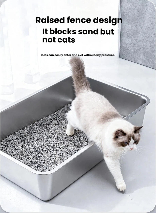 Extra Large Stainless Steel Pet Litter Box - Top Pet Store Choice - CatebyPets