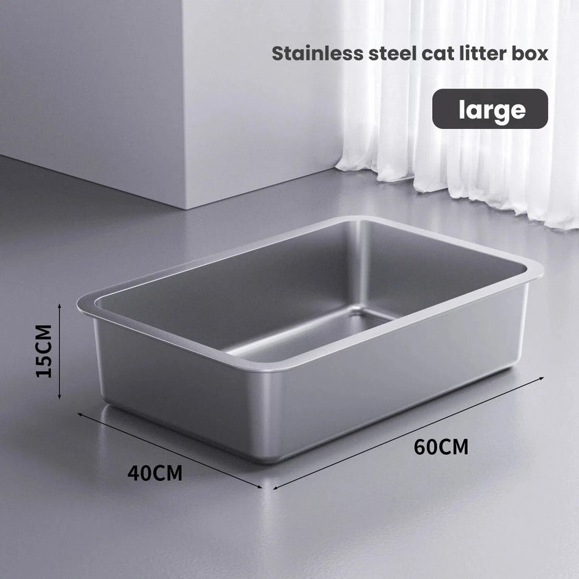 Extra Large Stainless Steel Pet Litter Box - Top Pet Store Choice - CatebyPets