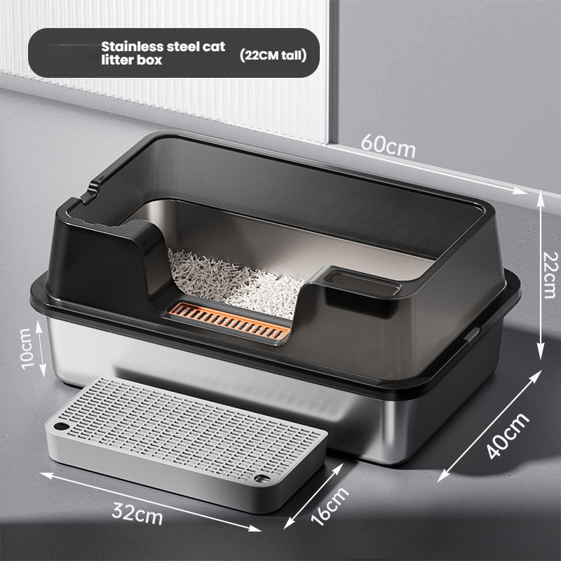 Extra Large Stainless Steel Pet Litter Box - Top Pet Store Choice - CatebyPets