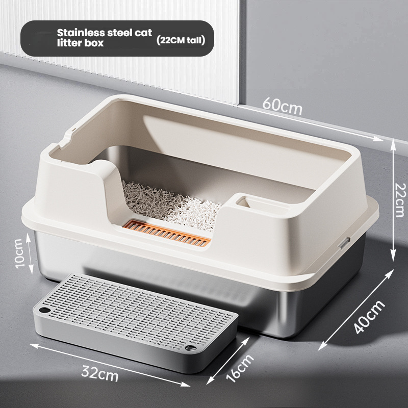 Extra Large Stainless Steel Pet Litter Box - Top Pet Store Choice - CatebyPets