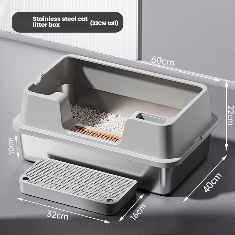 Extra Large Stainless Steel Pet Litter Box - Top Pet Store Choice - CatebyPets