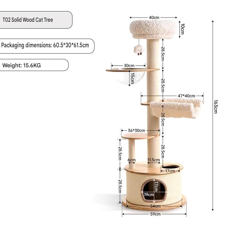 Solid Wood Cat Trees: Multiple Cat Tree Tower, Handmade Wood