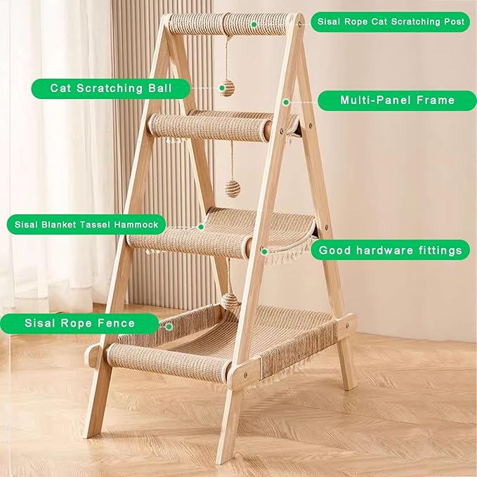 Chat Ligne Multi-Cat Hammock Tree: Ultimate Play & Rest Hub - CatebyPets