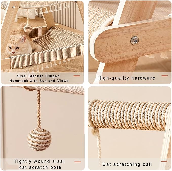 Chat Ligne Multi-Cat Hammock Tree: Ultimate Play & Rest Hub - CatebyPets