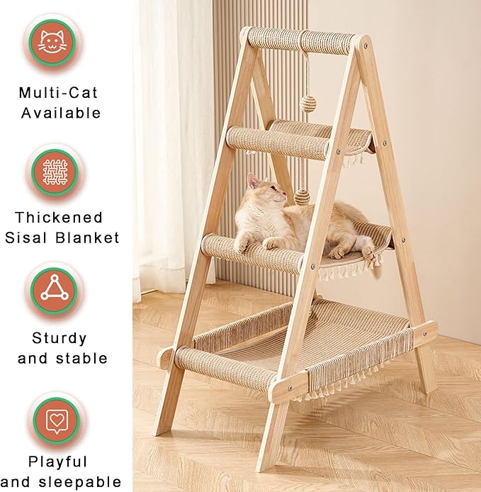 Chat Ligne Multi-Cat Hammock Tree: Ultimate Play & Rest Hub - CatebyPets