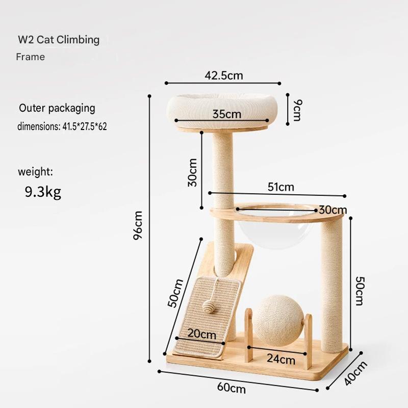 Solid Wood Cat Trees: Multiple Cat Tree Tower, Handmade Wood