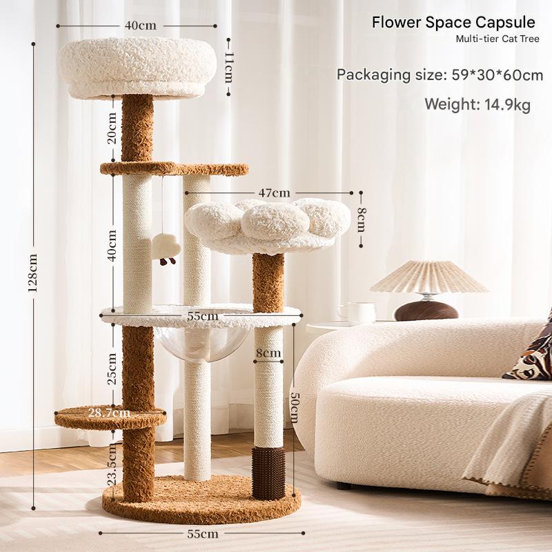 Solid Wood Cat Trees: Multiple Cat Tree Tower, Handmade Wood