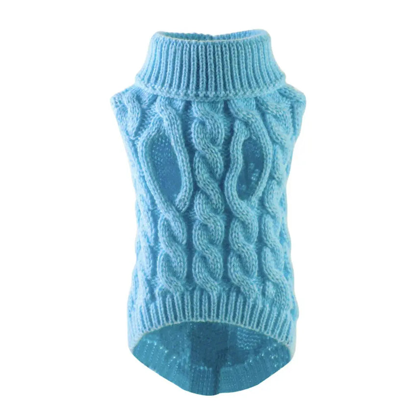 Sweaters for Small Medium Dogs Cats Clothes Winter Warm Pet Turtleneck Teddy Jacket - CatebyPets