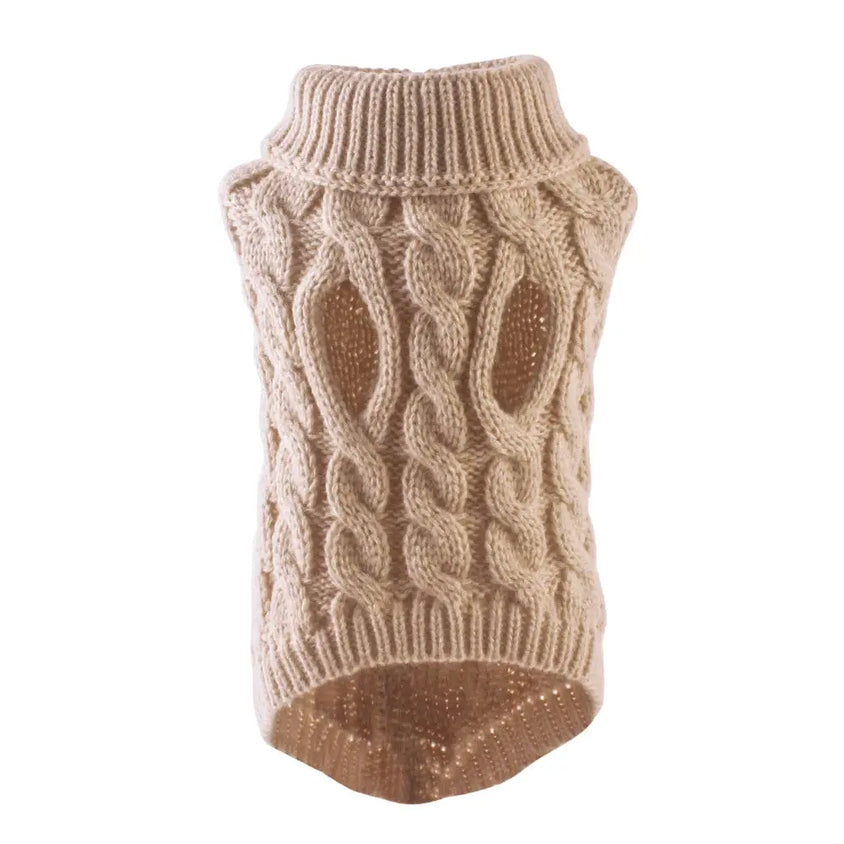 Sweaters for Small Medium Dogs Cats Clothes Winter Warm Pet Turtleneck Teddy Jacket - CatebyPets