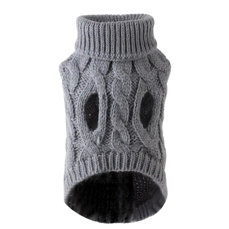 Sweaters for Small Medium Dogs Cats Clothes Winter Warm Pet Turtleneck Teddy Jacket - CatebyPets